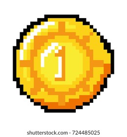 pixelated coin game icon