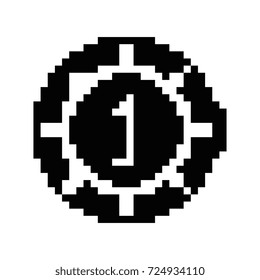 pixelated coin game icon