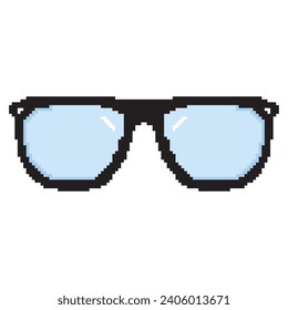 Pixelated colored eyeglasses icon Vector illustration