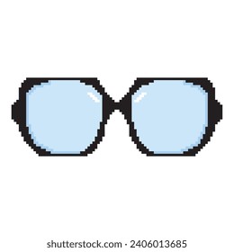 Icono de anteojos de color Pixelado Ilustración vectorial