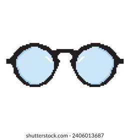 Pixelated colored eyeglasses icon Vector illustration