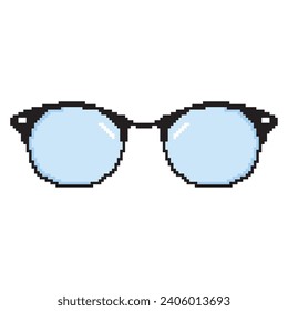 Icono de anteojos de color Pixelado Ilustración vectorial