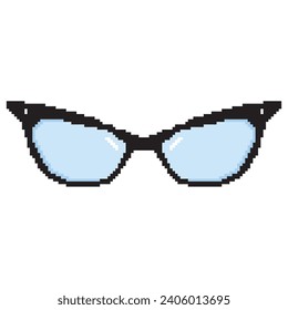 Pixelated colored eyeglasses icon Vector illustration