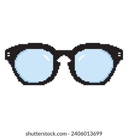 Pixelated colored eyeglasses icon Vector illustration