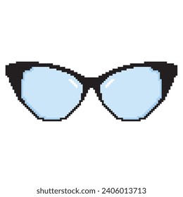 Pixelated colored eyeglasses icon Vector illustration