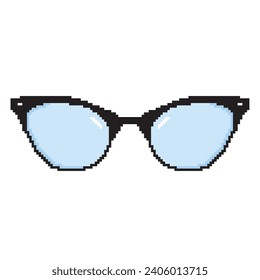 Pixelated colored eyeglasses icon Vector illustration