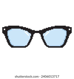 Pixelated colored eyeglasses icon Vector illustration