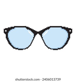 Pixelated colored eyeglasses icon Vector illustration