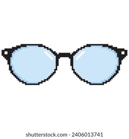Pixelated colored eyeglasses icon Vector illustration