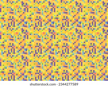 Cuadrícula geométrica vibrante de color Pixelado píxeles abstractos modernos Textura vectora de ruido, fondo de patrón sin inconvenientes en mosaico