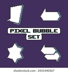 Pixelated comic bubble chats Set Vector illustration