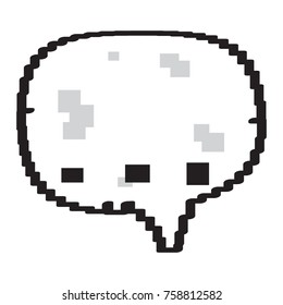 Pixelated comic speech bubble isolated on white background, Vector illustration