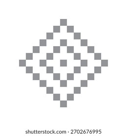 Pixelated Concentric Rhombus Shape logo icon flat stock diseño de Vector