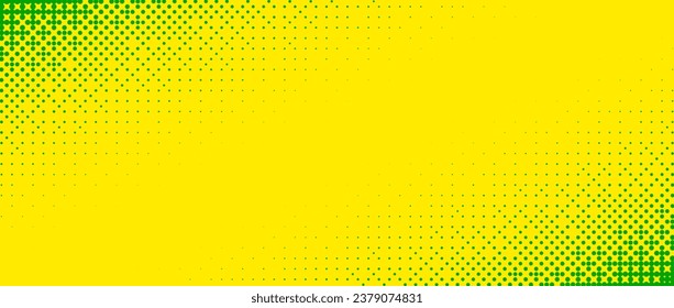 Pixelated corner gradient texture. Yellow green dither diagonal pattern background. Abstract glitchy pattern. 8 bit video game screen wallpaper. Pixel art retro illustration. Vector bitmap backdrop