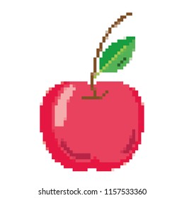 pixelated delicious apple fresh fruit nutrition