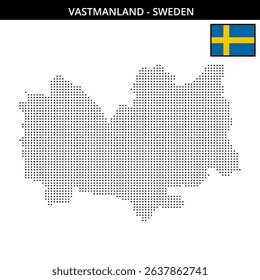 Pixelated depiction of Vastmanland in Sweden