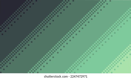 Pixelated Diagonally Simple Green and Black Gradient Background