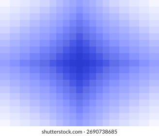 Ilustraciones gráficas digitales pixeladas, patrón abstracto azul y blanco en forma de diamante en el centro del área azul brillante que se desvanece a blanco en los bordes. utilizado como Fondo de pantalla digital o fondo.