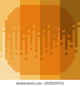 Pixelated Dripping Yellow Shade Background with Border Template