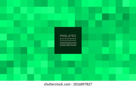 pixelter smaragdfarbiger abstrakter, geometrischer unscharfer Hintergrund 
