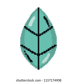 pixelated exotic leaf nature style