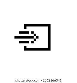 Pixelated fast delivery icon on white background