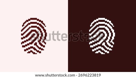 Pixelated Fingerprint Digital Identity Security Logo