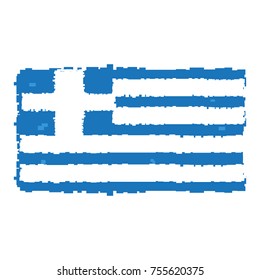 Pixelated flag of Greece isolated on white background, Vector illustration