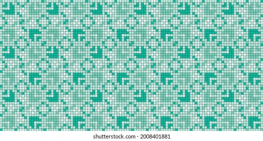 Pixelated flowers background. Seamless pattern. Vector.