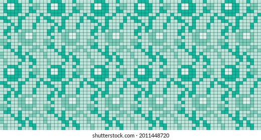 Pixelated flowers background. Seamless pattern. Vector.