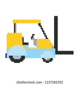 pixelated forklift industry machine transport