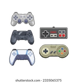 pixelated game controller collection set
