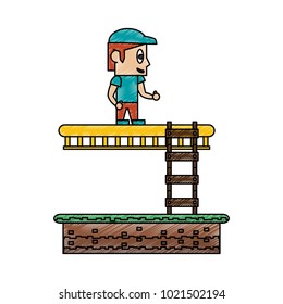 Pixelated game scenery