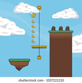 Pixelated game scenery