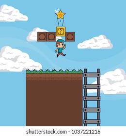 Pixelated game scenery