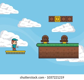 Pixelated game scenery