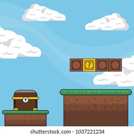 Pixelated game scenery