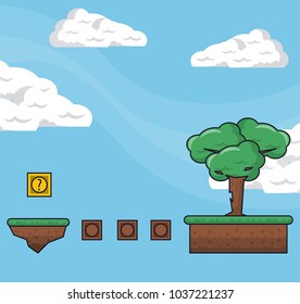 Pixelated game scenery