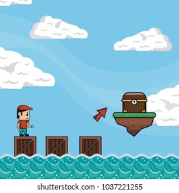 Pixelated game scenery