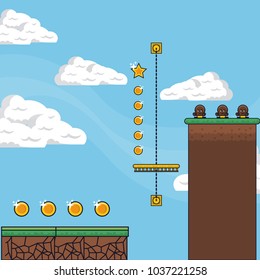 Pixelated game scenery