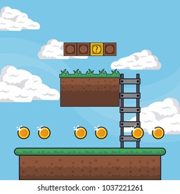 Pixelated game scenery