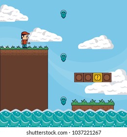Pixelated game scenery