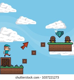 Pixelated game scenery