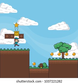 Pixelated game scenery