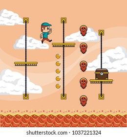 Pixelated game scenery