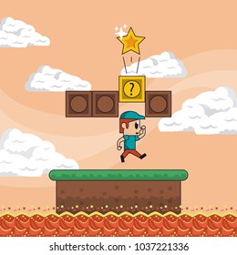 Pixelated game scenery