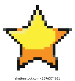 pixelated game star icon, vector illustration.
