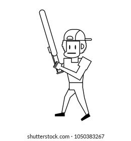 Pixelated gangster with bat