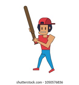 Pixelated gangster with bat