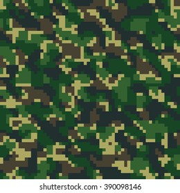 pixelated geek camouflage -  vector seamless patternfor blending in surroundings